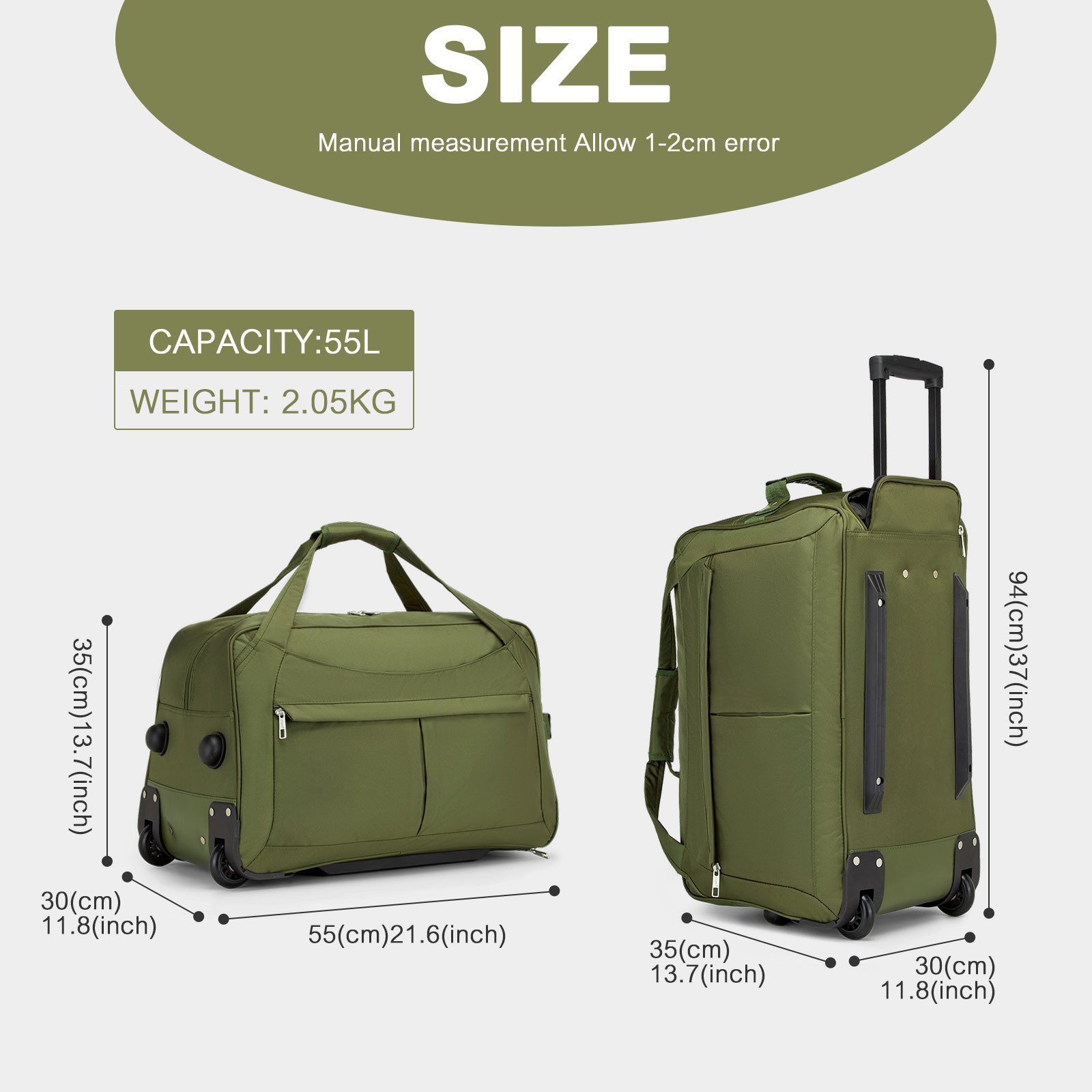 KONO Trolley 55cm Leicht Reisetasche mit günstig online kaufen