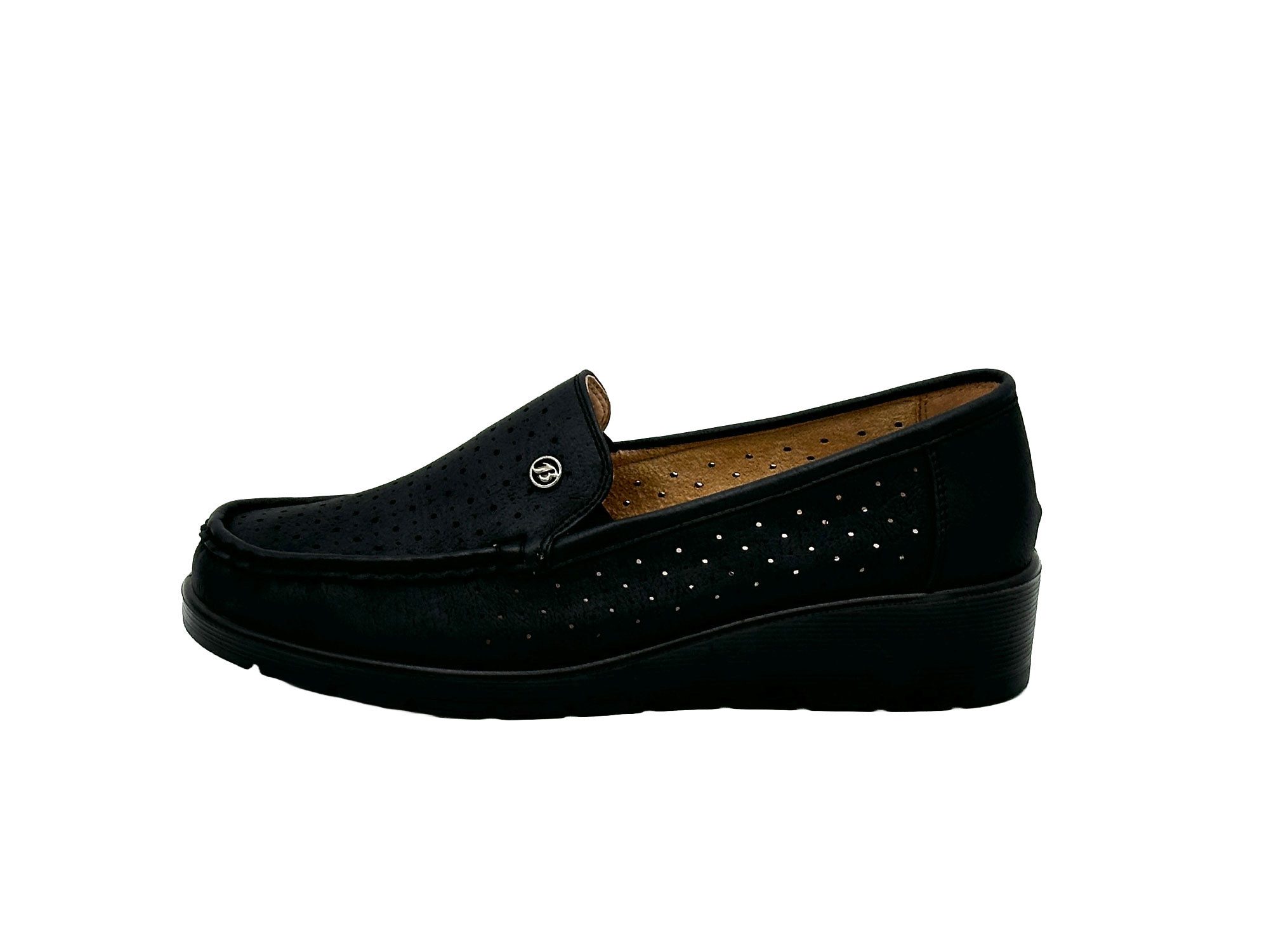 Damen Slipper mit Keilsohle Slipper