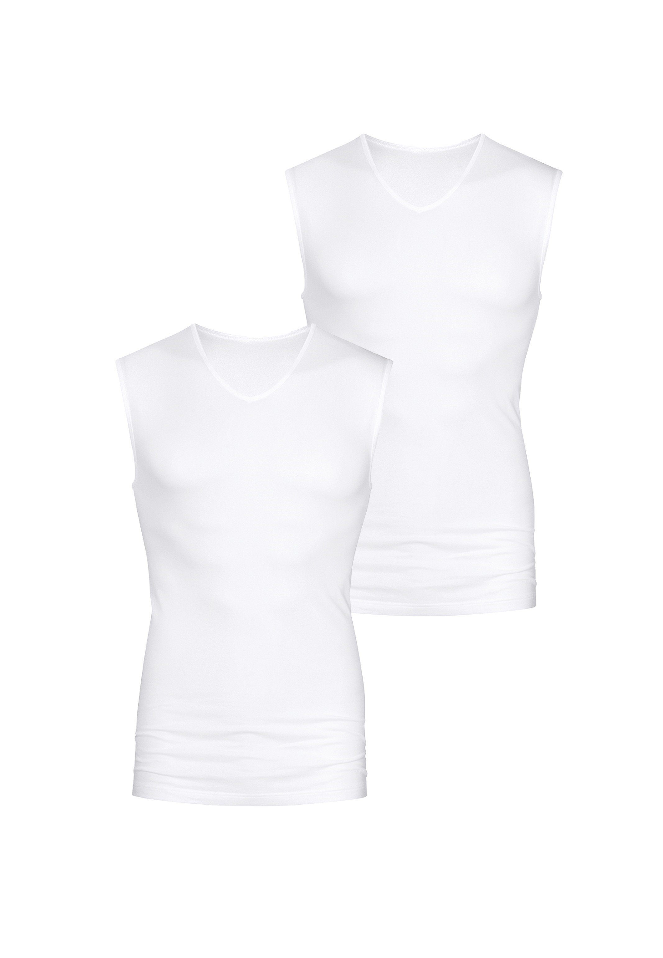 / - Ohne Seitennähte Tanktop auftragende Software Pack 2er 2-St) Unterhemd Unterhemd Weiß Mey (Spar-Set,