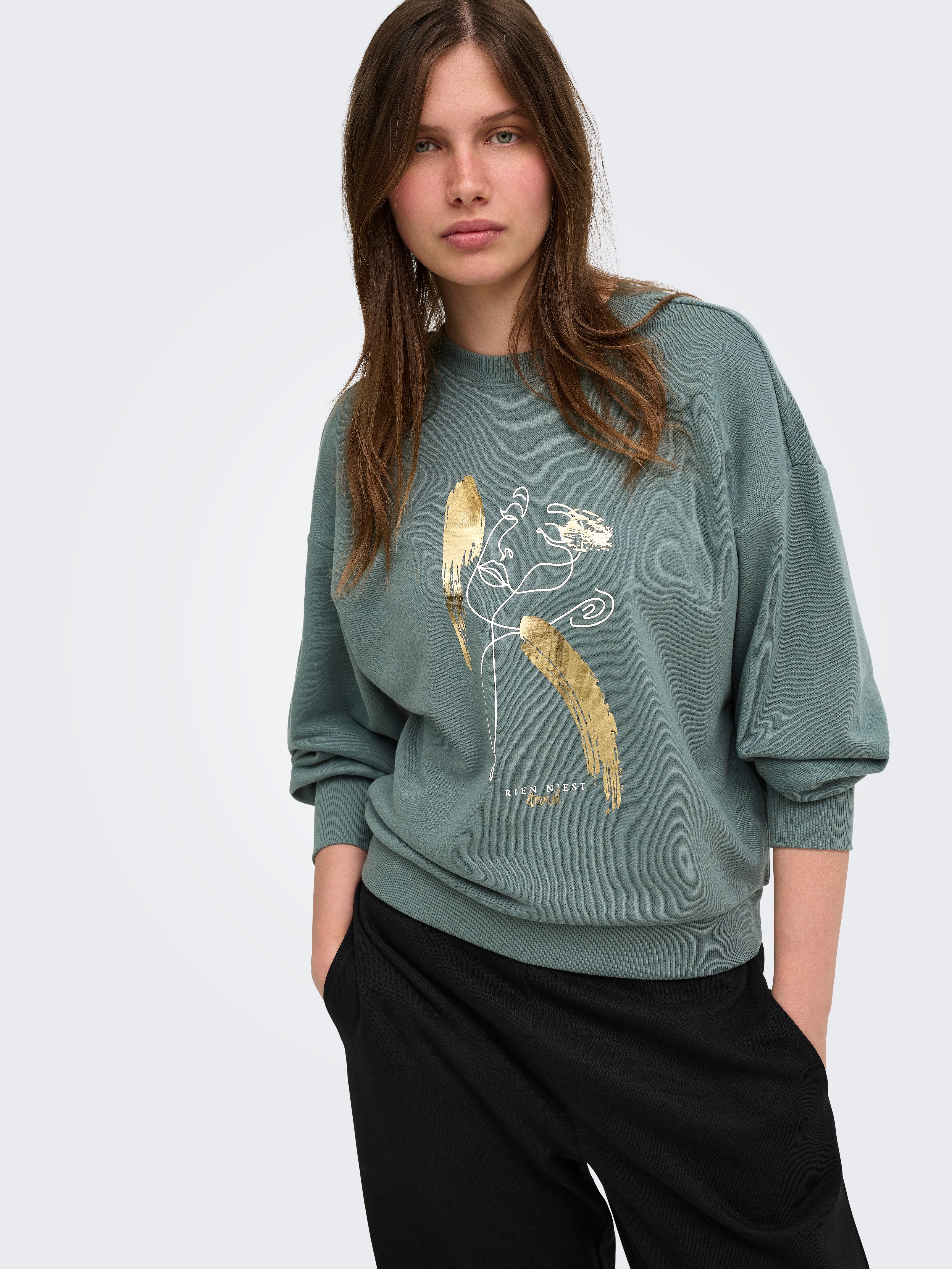ONLY Sweatshirt ONLBROOKY L/S PRINT UB CS SWT Baumwollmischung, regular fit
