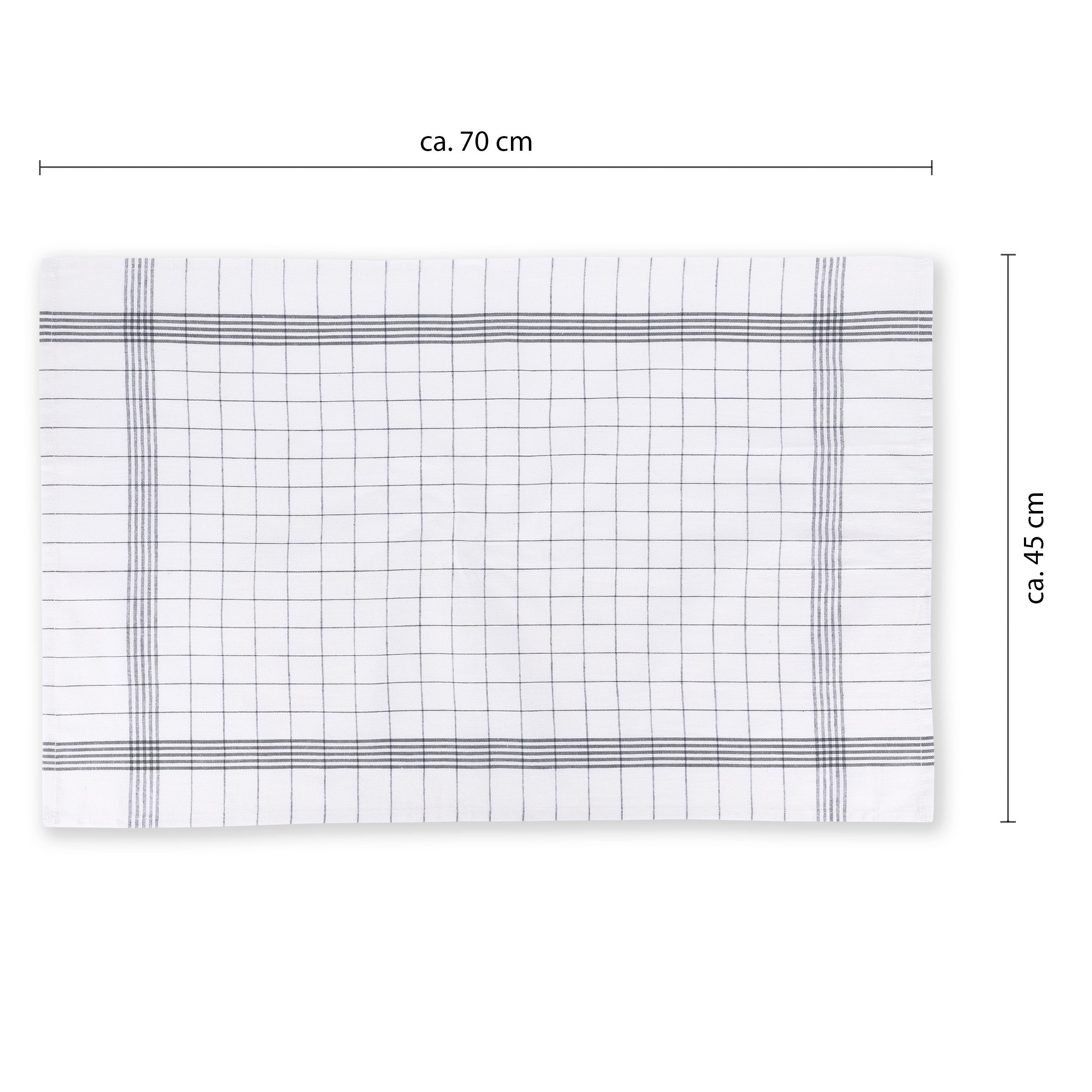 Vaily Geschirrtuch Küchentücher im klassischen Design aus 100% Baumwolle, (10er Pack), Karriert