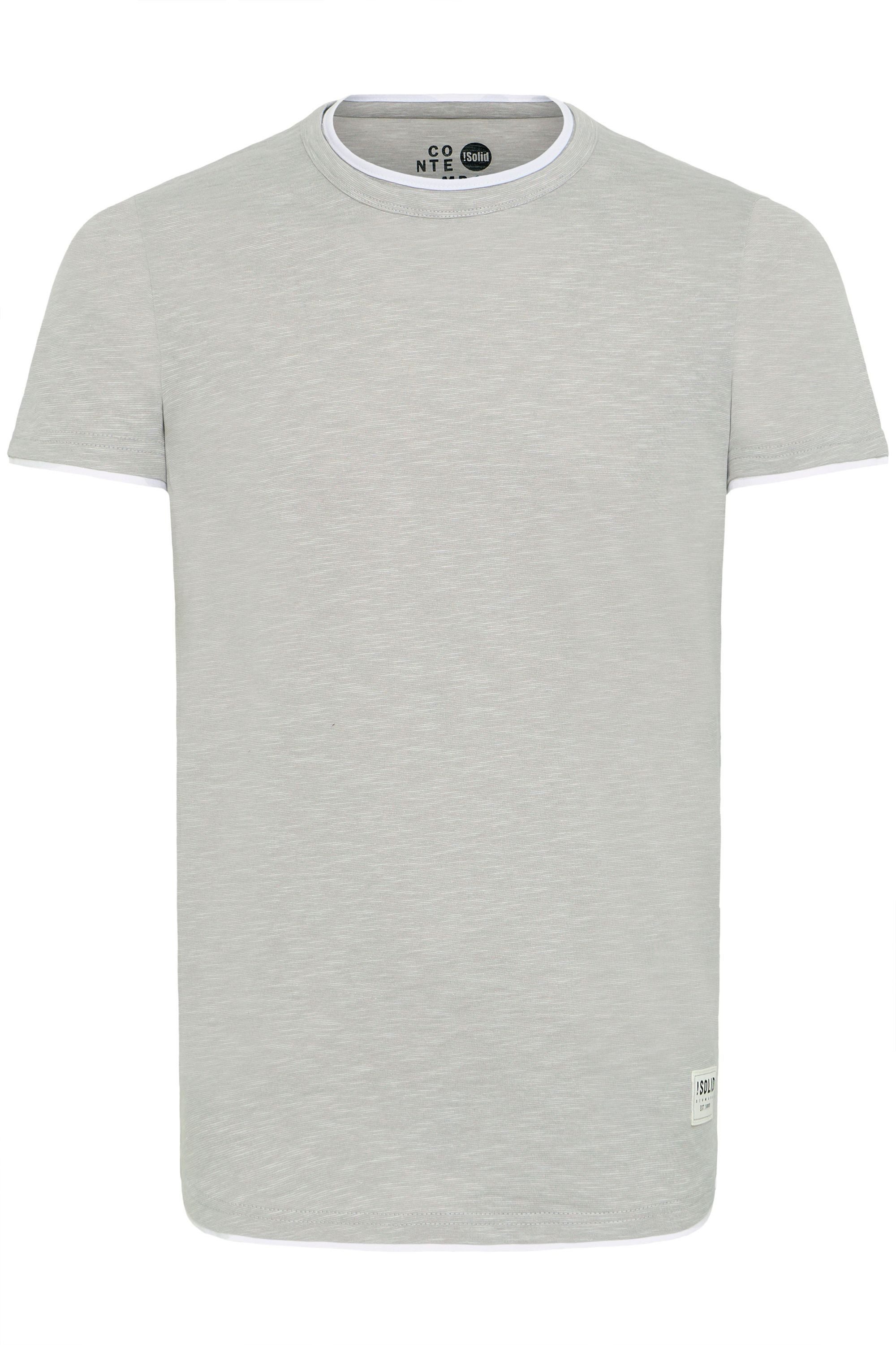 !Solid Rundhalsshirt SDRigos Kurzarmshirt mit farblich abgesetztem Kragen günstig online kaufen