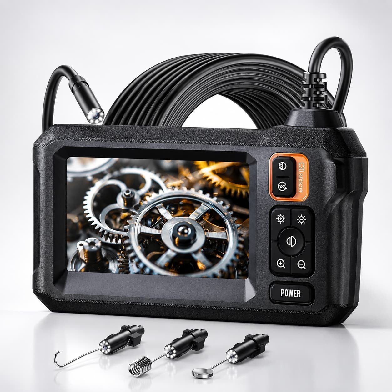 ANYSUN Endoskopkamera 4.3" IPS Bildschirm mit LED Licht HD Rohrkamera Inspektionskamera (Endoskop, Professionelles Endoskop 5 m Kabel für Auto, Haus & Rohrinspektion)