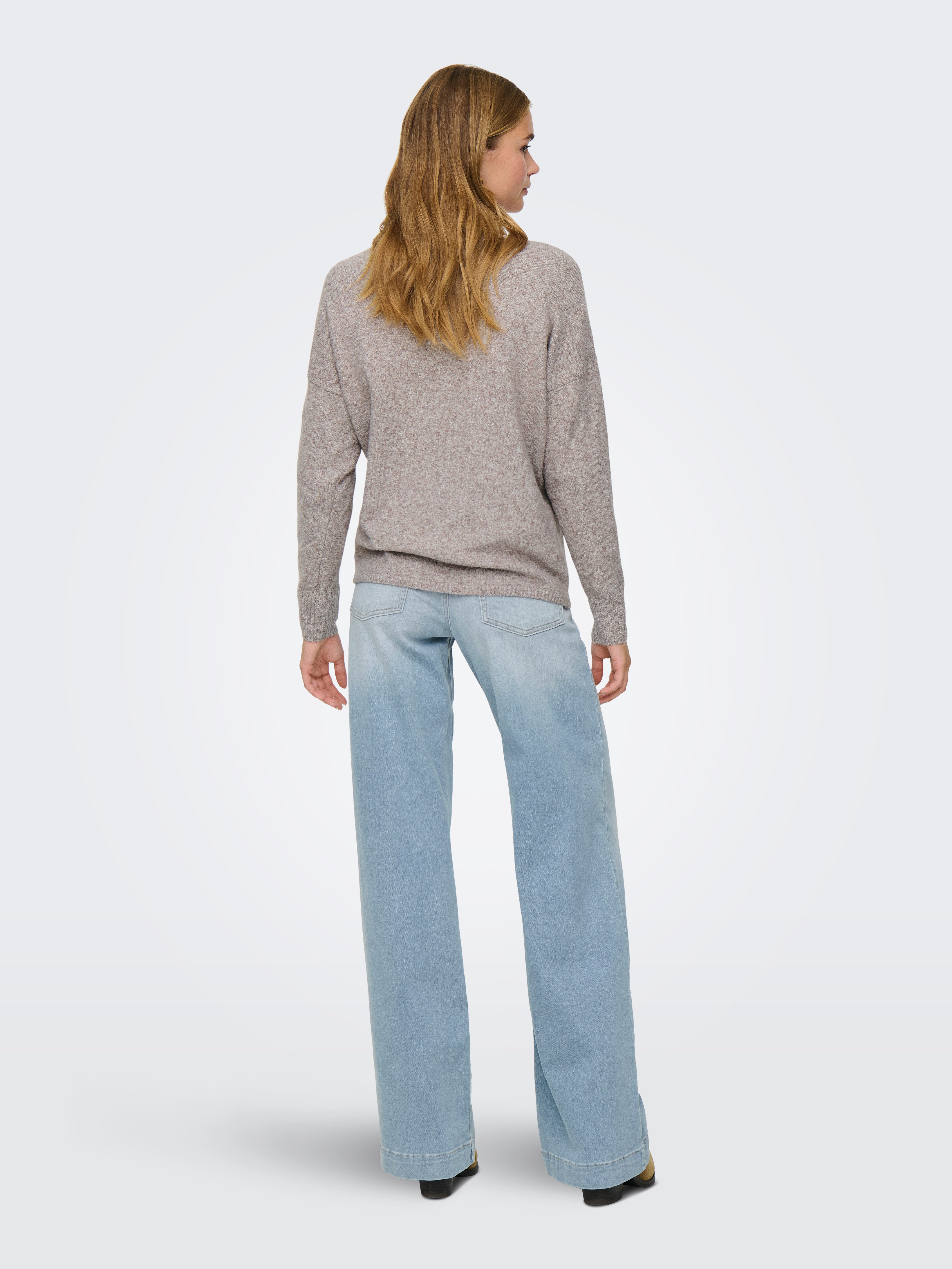 ONLY V-Ausschnitt-Pullover ONLRICA LIFE L/S V-NECK PULLO KNT NOOS Materialmix, regular fit