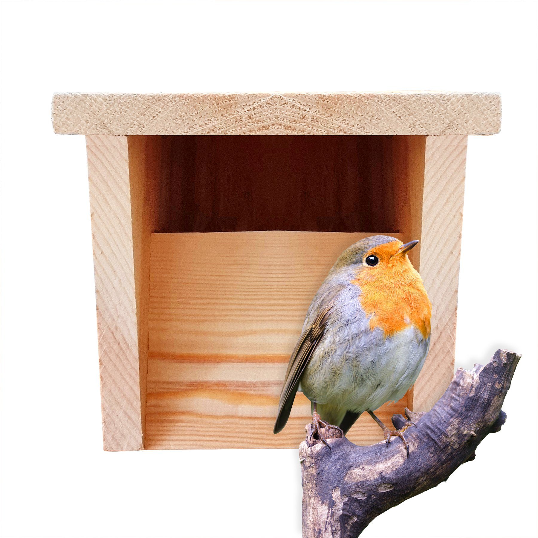 Nistkasten Rotkehlchen Gartenrotschwanz Vögel Halbhöhle Brutkasten Vogelhaus
