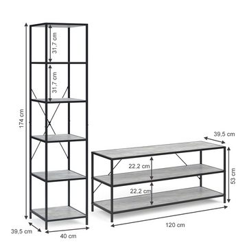 Vicco Standregal Bücherregal Fernsehtisch Sideboard Wandregal Set Fyrk