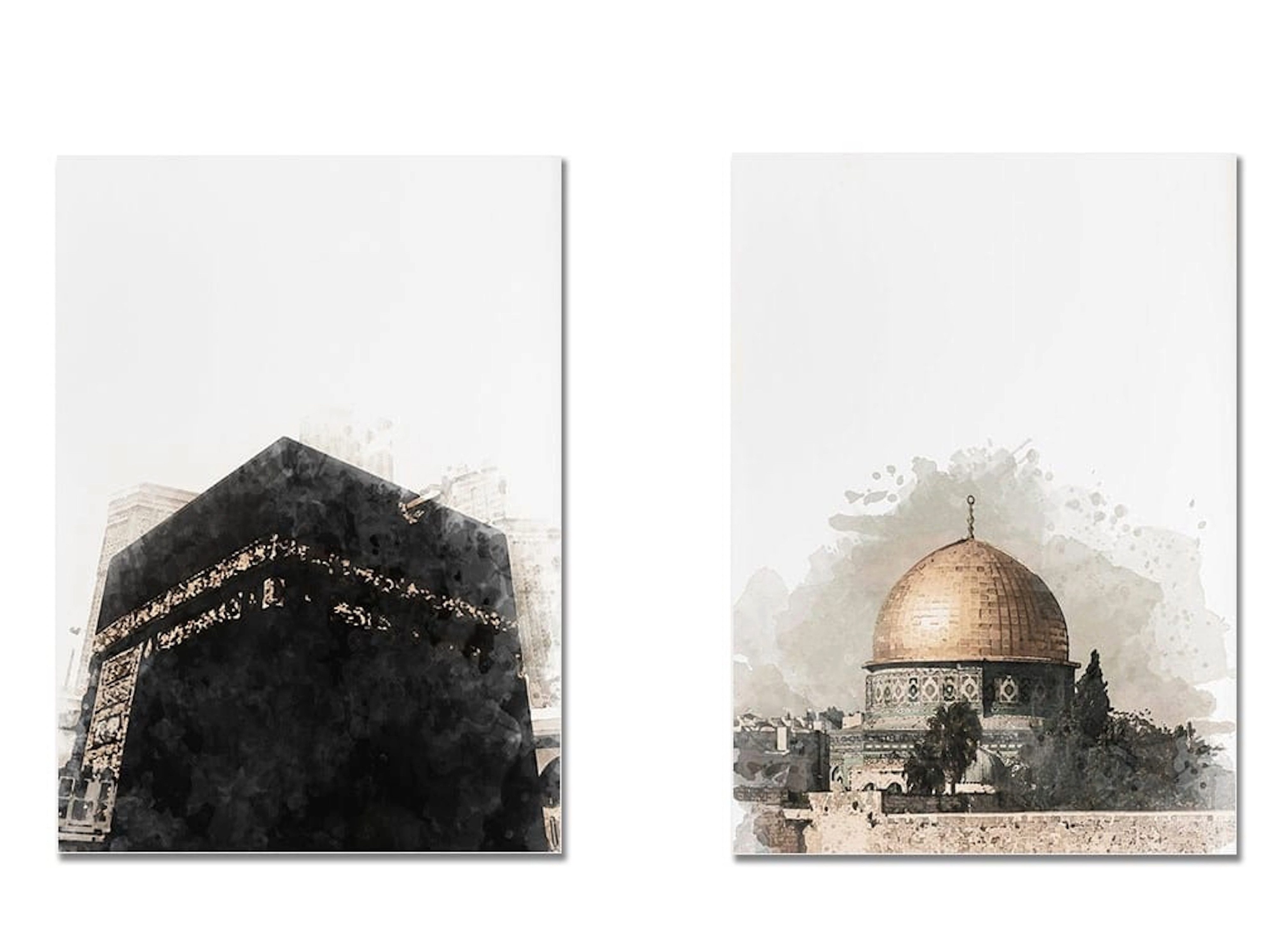 JUSTGOODMOOD Poster Moschee Mekka Kaaba Wandbilder Wohnzimmer Schlafzimmer Wand Deko Kunst, B (1 St)