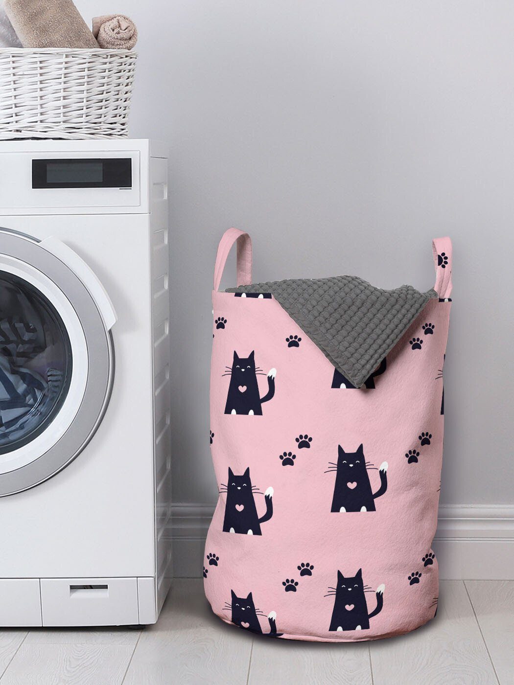 Griffen Katzenliebhaber Paws Kordelzugverschluss Kitten Waschsalons, Wäschesäckchen für Motive Wäschekorb Szene mit Abakuhaus