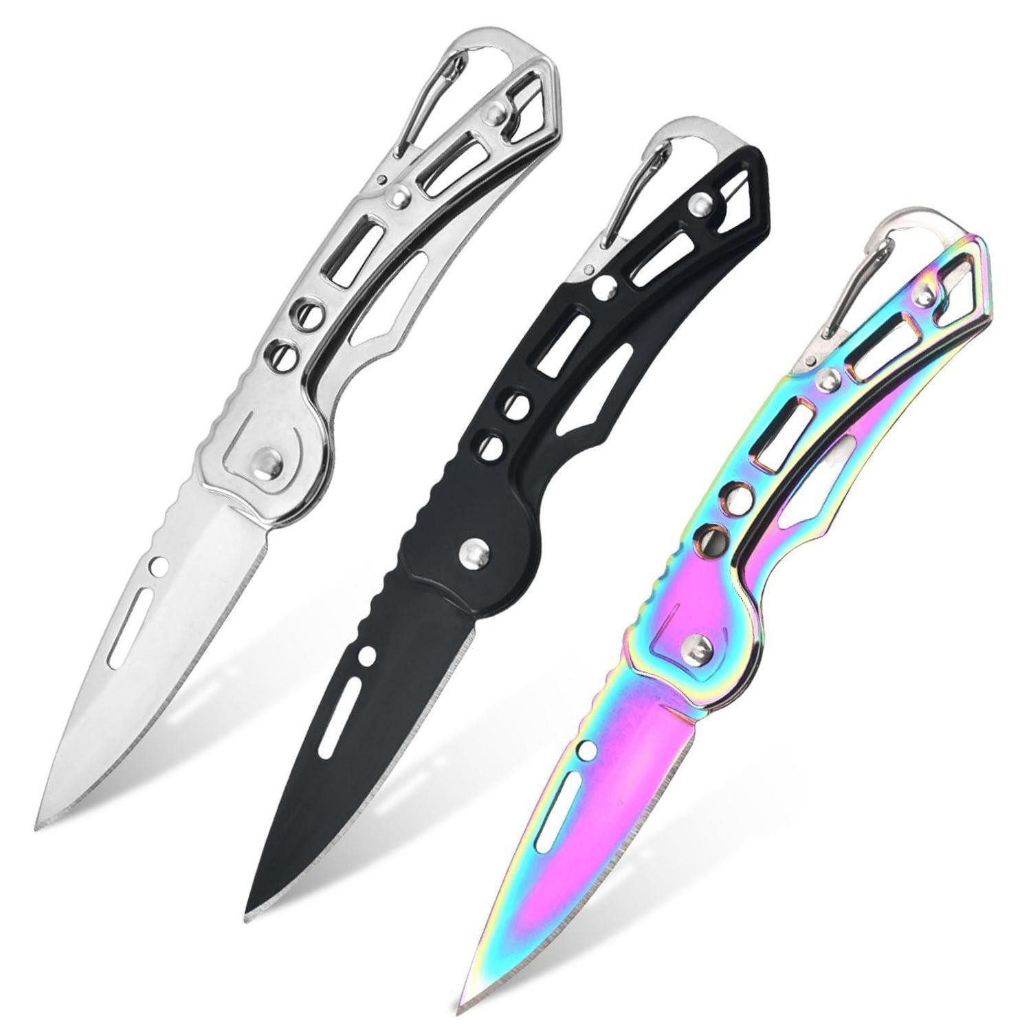 LuxusKollektion Taschenmesser Klappmesser 3er Set Mini Scharf Metallgriff EDC, (3 St)