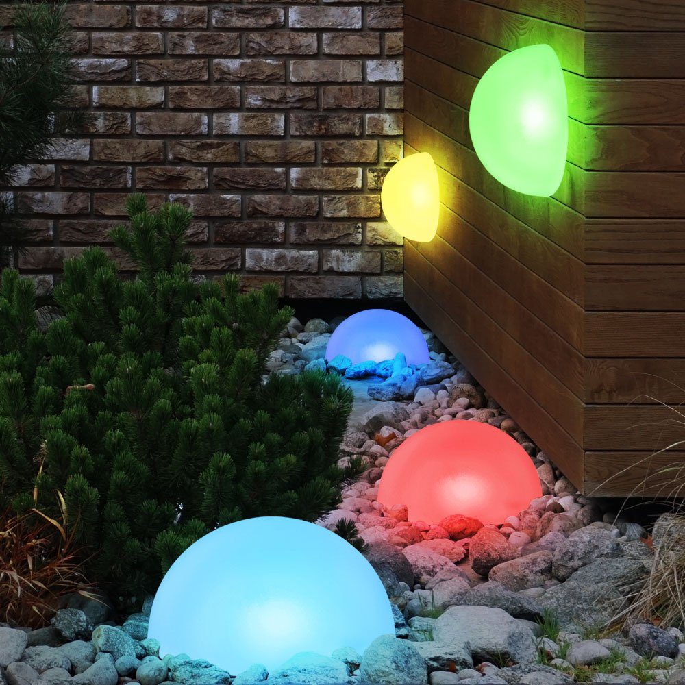 Globo Farbwechsel RGB LED-Leuchtmittel Solarleuchte LED Halbkugel fest verbaut, Solarleuchte, Gartendeko LED 10x Farbwechsel, Außenlampe