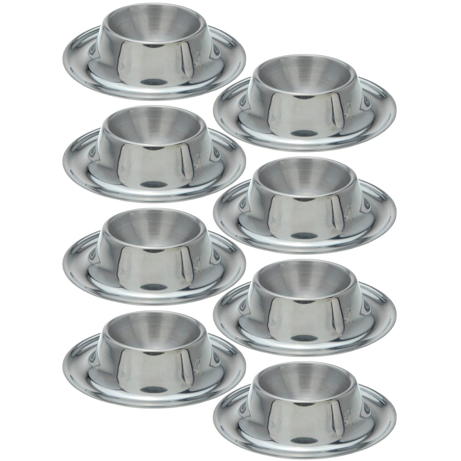 Koopman Eierbecher Edelstahl Rund 8er Set, (Set, 8-tlg., 8 Eierbecher), Set, Flach, Ø8cm, Lebensmittelecht, Spülmaschinengeeignet