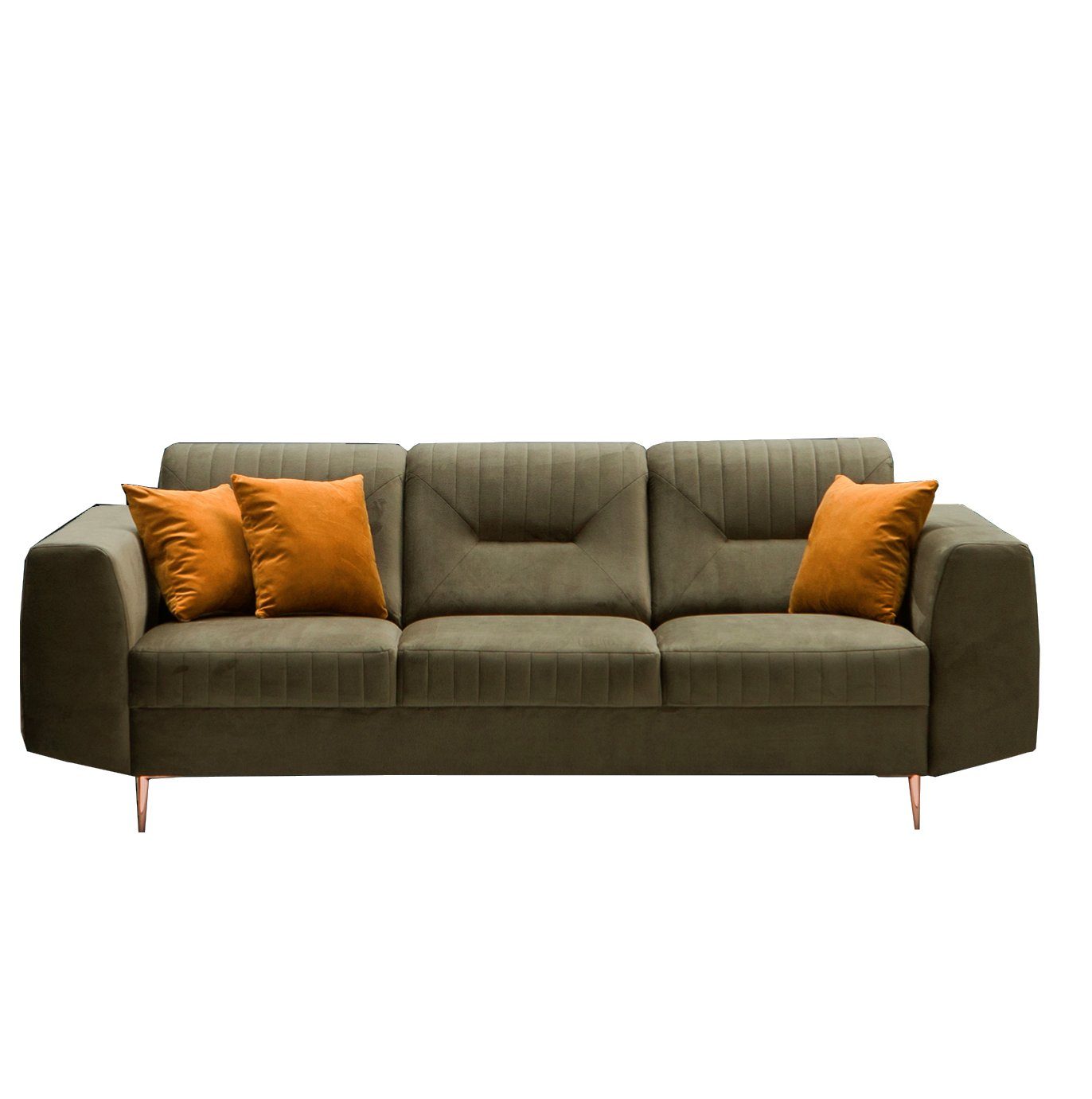 MOEBLO Sofa Treviso, Sofa ohne Schlaffunktion, Modernes Sofa, Kleines Sofa,Sofa im Wohnzimmer Sofa 3-Sitzer, (BxHxT):230x91x85 cm