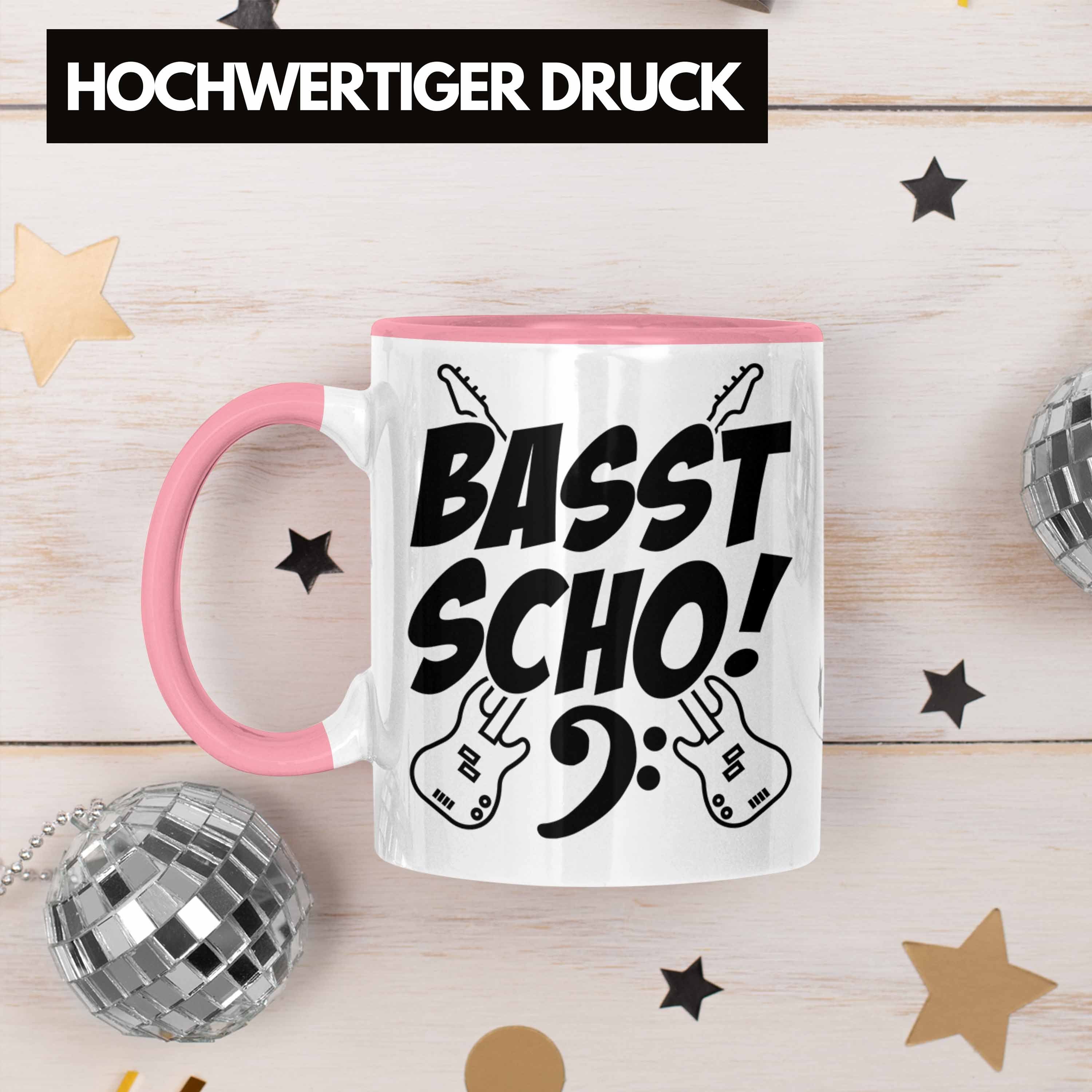 Trendation Tasse Bassist Tasse Basst S Rosa Geschenkidee Geschenk Bass-Spieler Kaffee-Becher