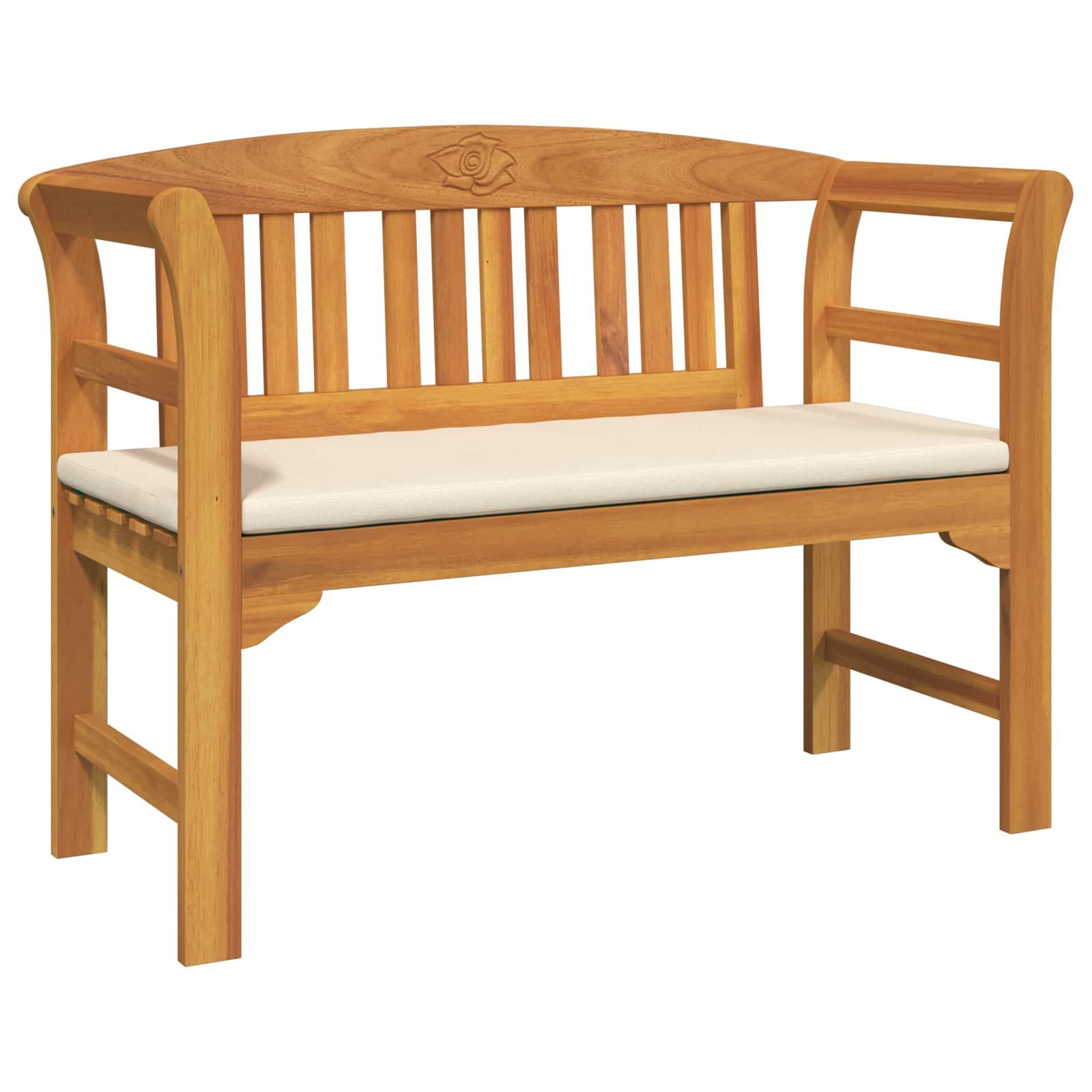 vidaXL Gartenbank Rosenbank Cremeweiß 114 x 46 x 82,5 cm Massivholz (1-St)