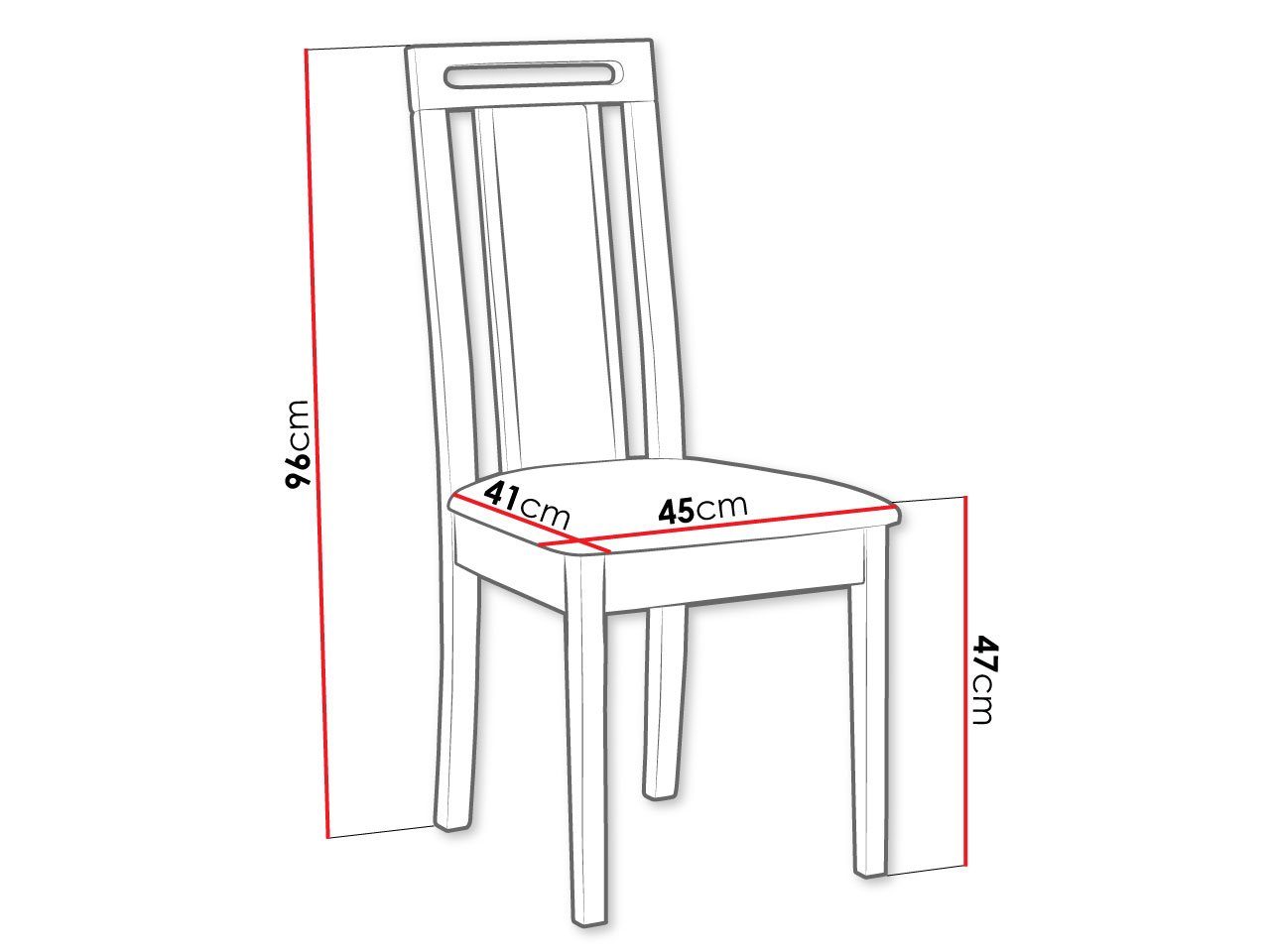 Stuhl XII 45x41x96 (1 Roma cm Stück), MIRJAN24