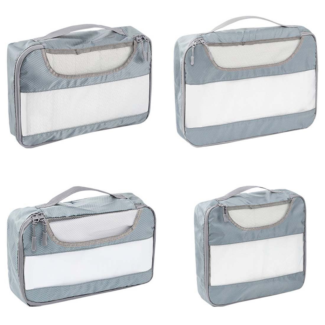 Reise-Aufbewahrungstaschen-Set, 4 Kosmetik Reisetasche, Toilettenartikel Schuhe, YANN und St), und Vierteiliges Aufbewahrungskorb für grau (Kleidung, Aufbewahrungstasche Gepäck