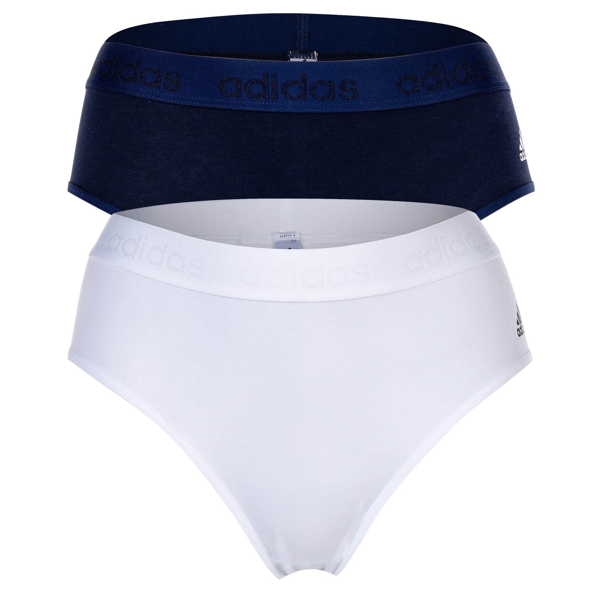 Blau/Weiß Smart Damen Pack 2er adidas - Slip Slip, Slip, Sportswear Bikini Cotton