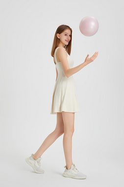 Opspring Minikleid Damen Tenniskleid mit Hose Drunter und Integrierten BH Sportkleid