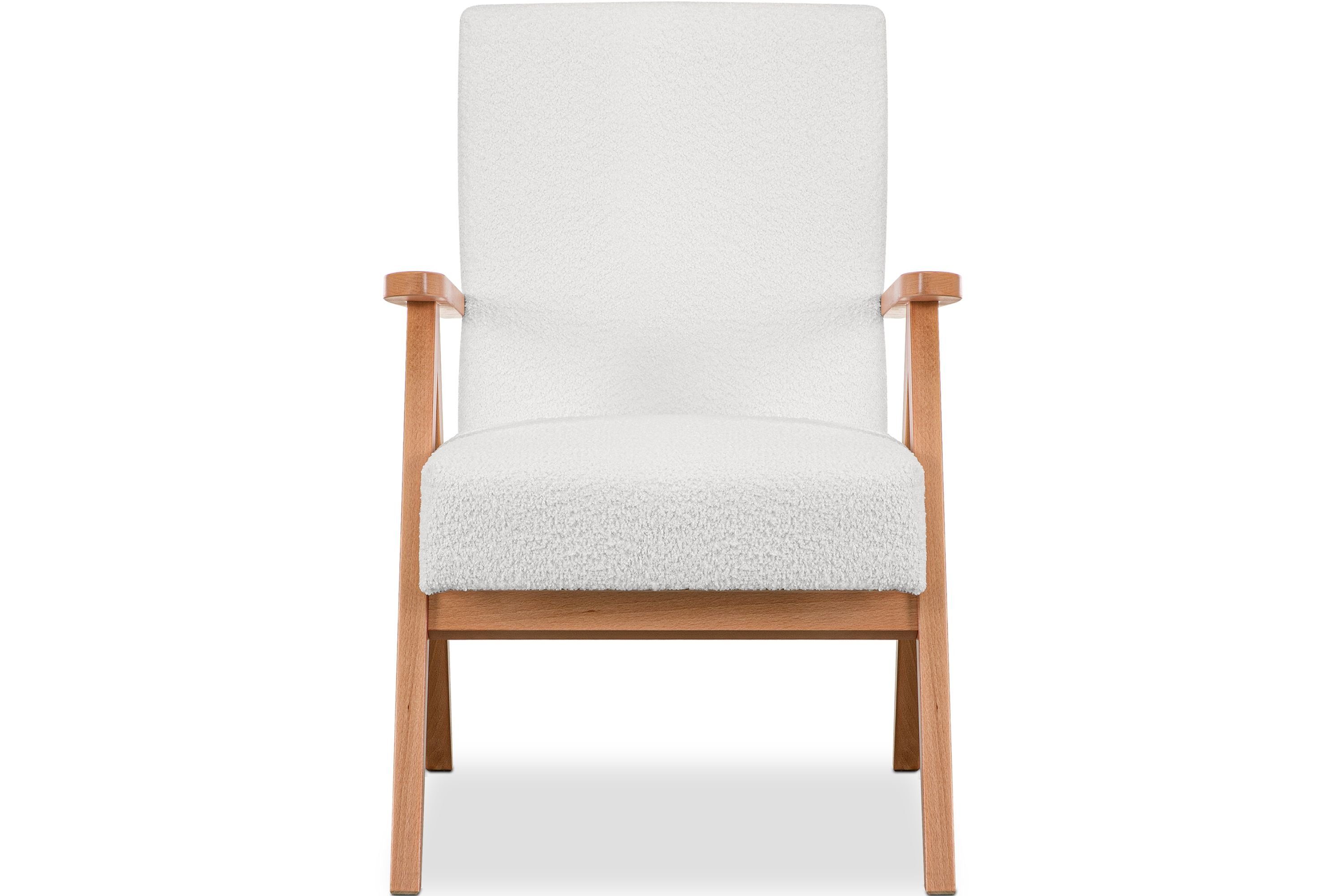 Konsimo Cocktailsessel profilierte Sessel, aus lackiertem Holz, Rahmen NASET Rückenlehne