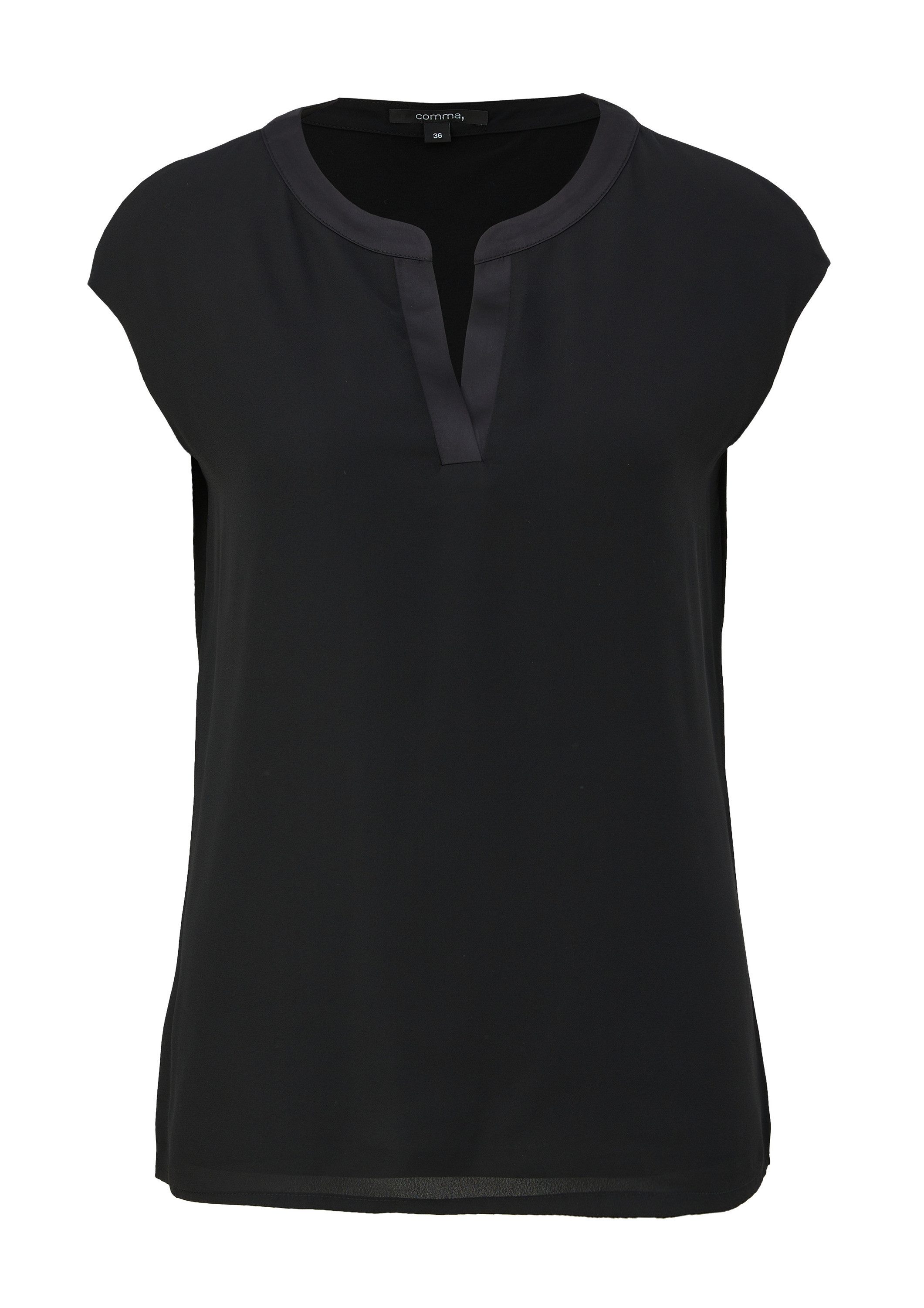 comma Kurzarmshirt T-Shirt Blusenshirt aus Viskosemix günstig online kaufen