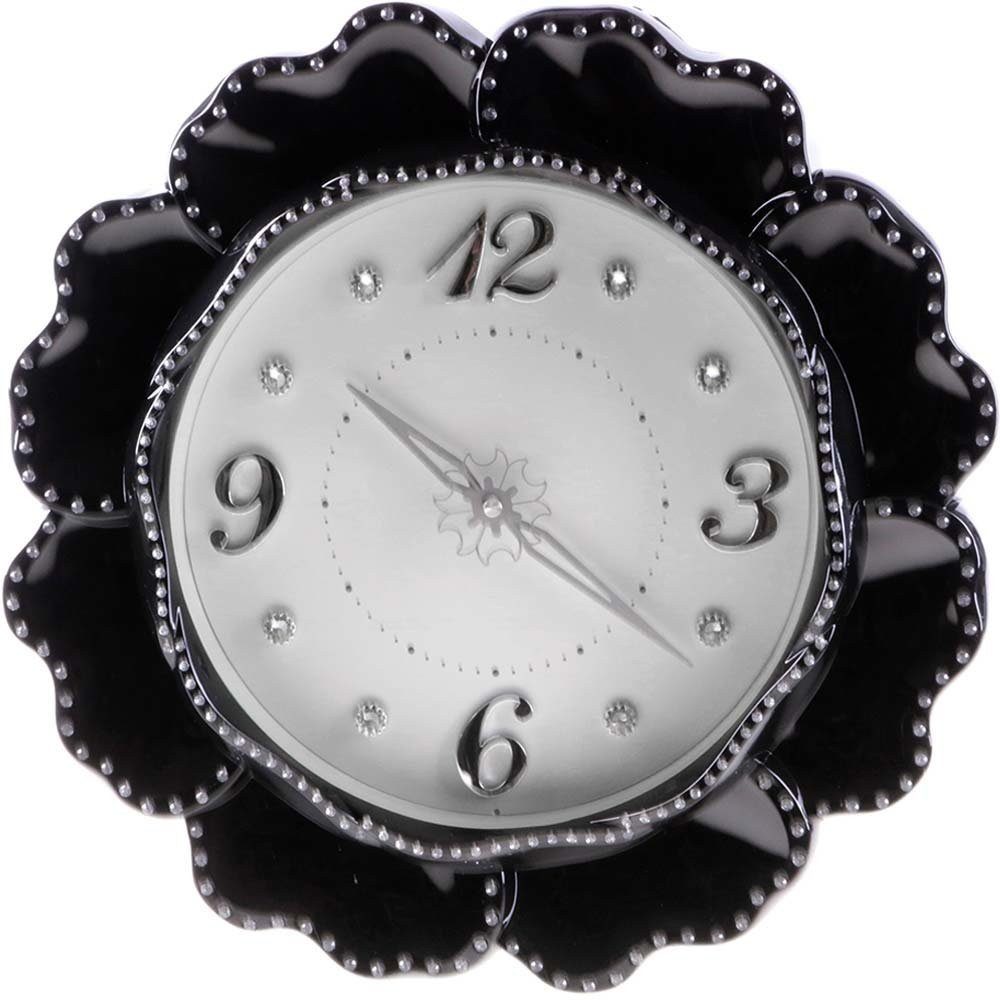 Almina Wanduhr Wanduhr Sun Bloom mit Steinverzierungen Schwarz günstig online kaufen
