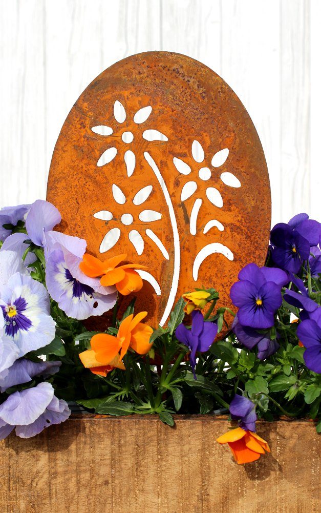 LB H&F Lilienburg Osterei Osterdeko Deko Ostern Frühling Osterei Rost Metall aussen draussen (aussenbereich Edelrost Garte ndeko Gartenstecker Frühlingsdeko groß xl Silhouette, Osterfigur Osterstecker Dekostecker Metallstecker Ei Dekoration), Geschenk Fenster kaufen 2026 Ostereier Rostei Tischdeko