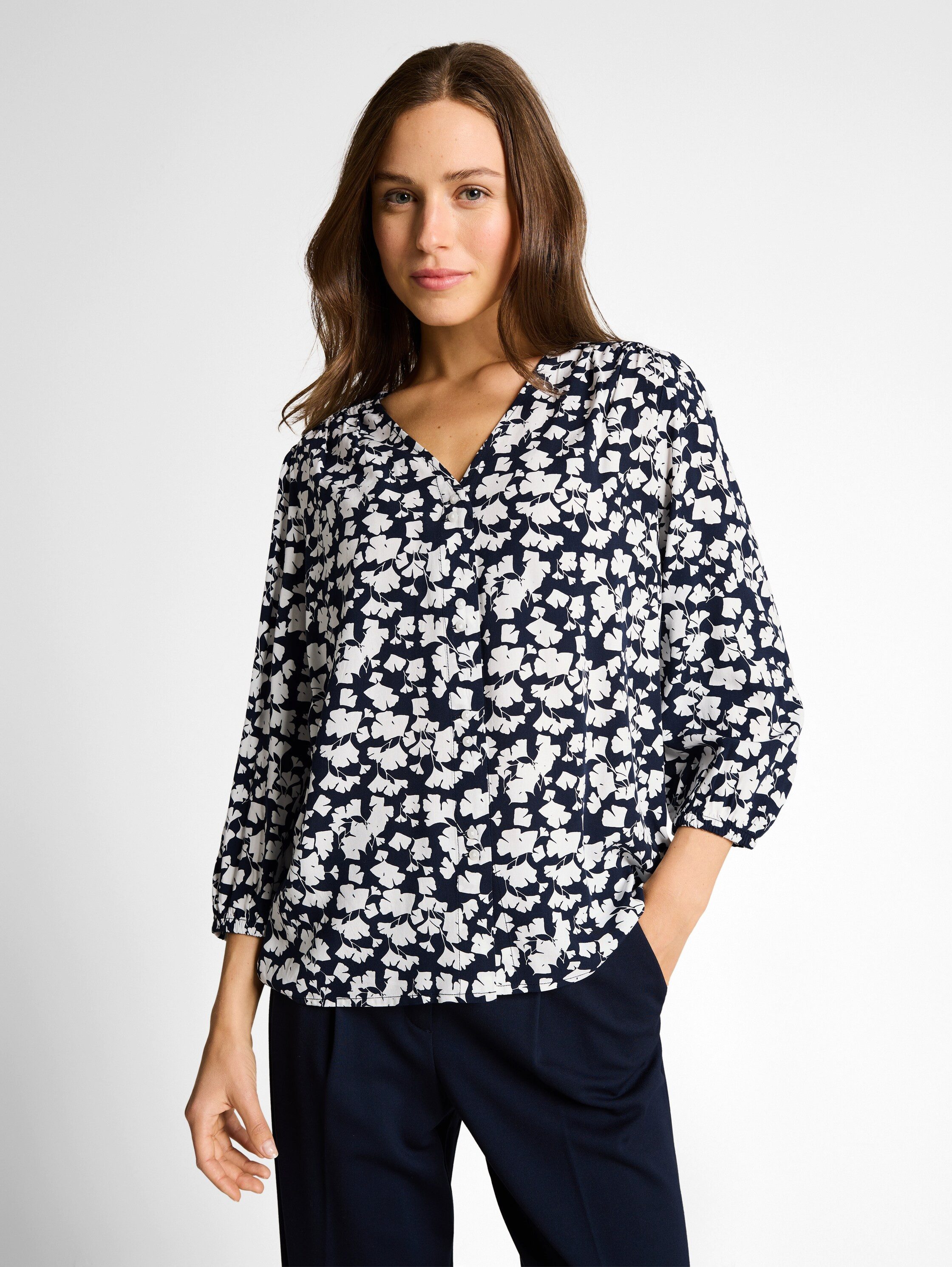 TOM TAILOR Klassische Bluse mit All-Over Print