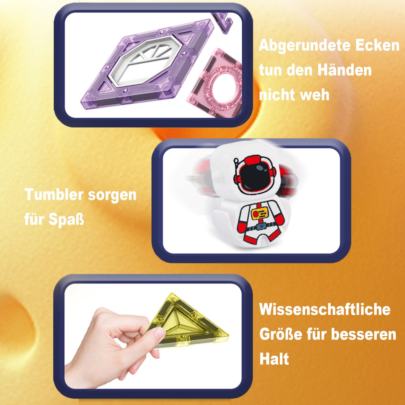 Esun Magnetische Bausteine, 138 Teile Starker Magnet Spielzeug Kinder Magnetspielbausteine, (Set, 138 St., Komplettset), Farbenfrohe Magnetbausteine für Kinder ab 3 Jahre