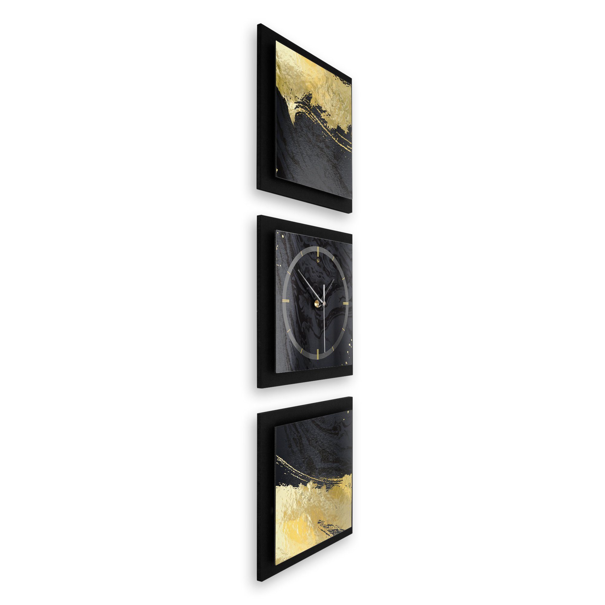 elegant, Kreative (150x50cm) Feder (ohne Golden Quarzuhrwerk; Paint groß außergewöhnlich, Funk- Ticken; oder modern) Wanduhr