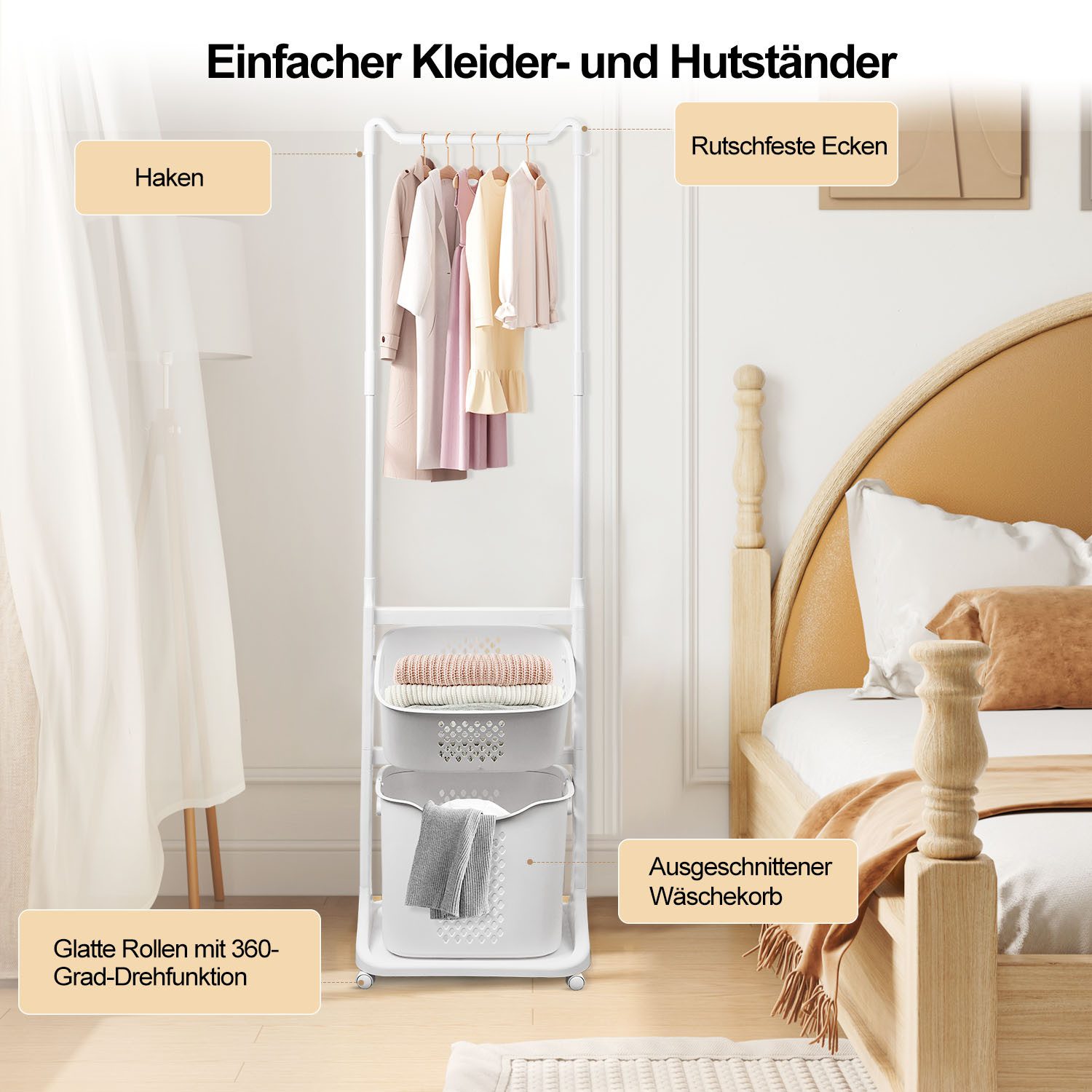 Simloveve Wäschekorb Wäschesammler abnehmbar,Wäschekorb 3 Fächern,Wäschekor günstig online kaufen