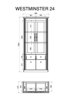 Home affaire Wohnwand Westminster, (Set, 3-St), im romantischen landhausstil, exclusiv by Otto