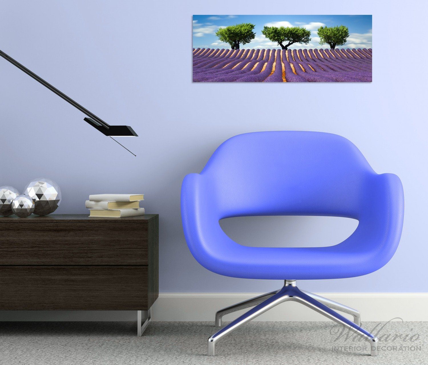 Wallario Glasbild, Abstraktes lila Blumenfeld mit günstig online kaufen
