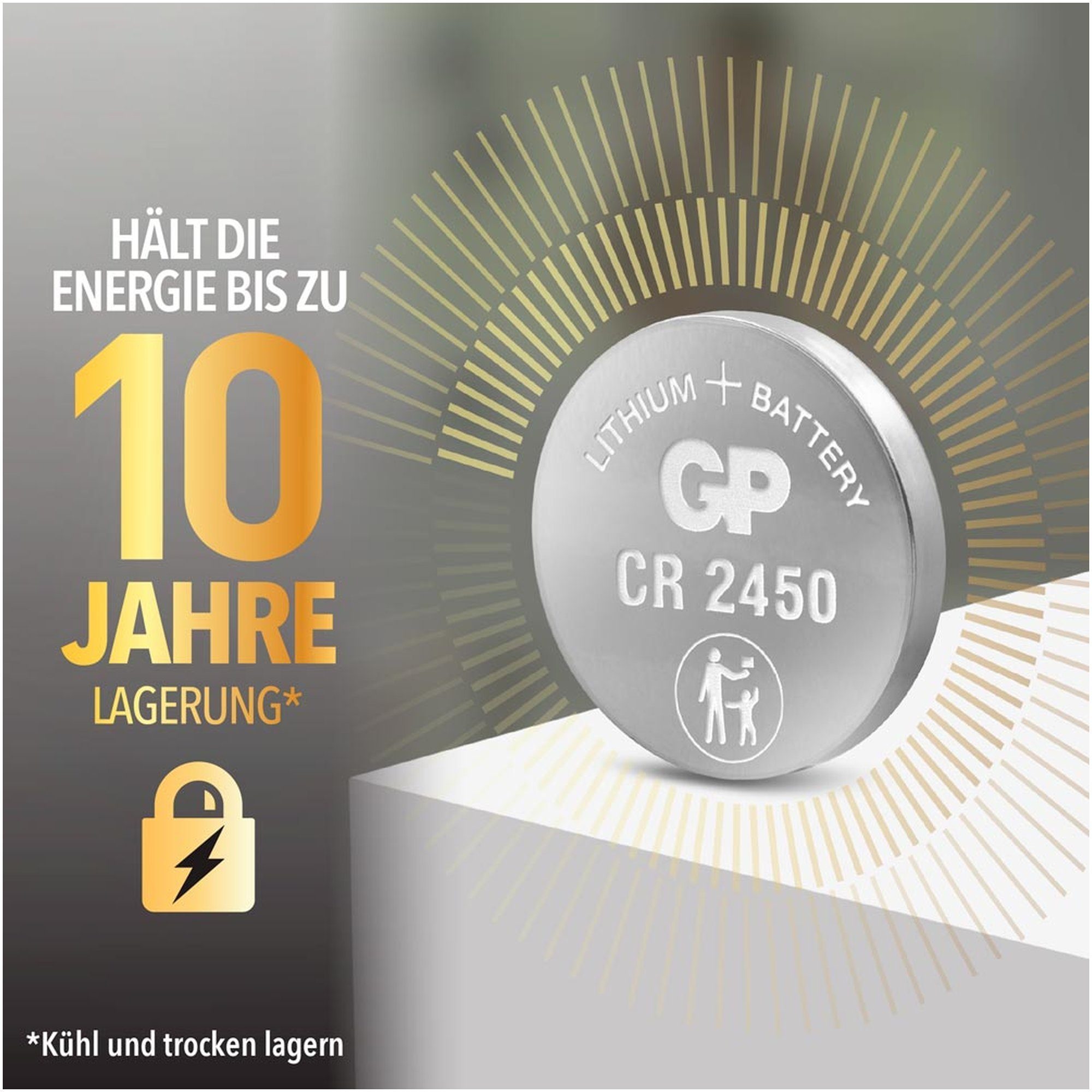 GP Batteries CR2450 GP Lithium Knopfzelle 3V 5 Stück Batterie, (3,0 V)