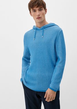 s.Oliver Strickpullover Strickhoodie mit Rippstruktur