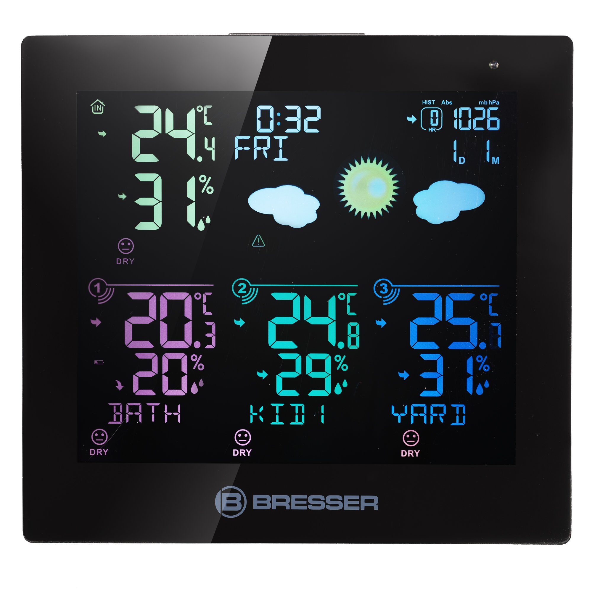BRESSER Hygrometer Thermo- / Hygrometer Quadro Neo C - schwarz