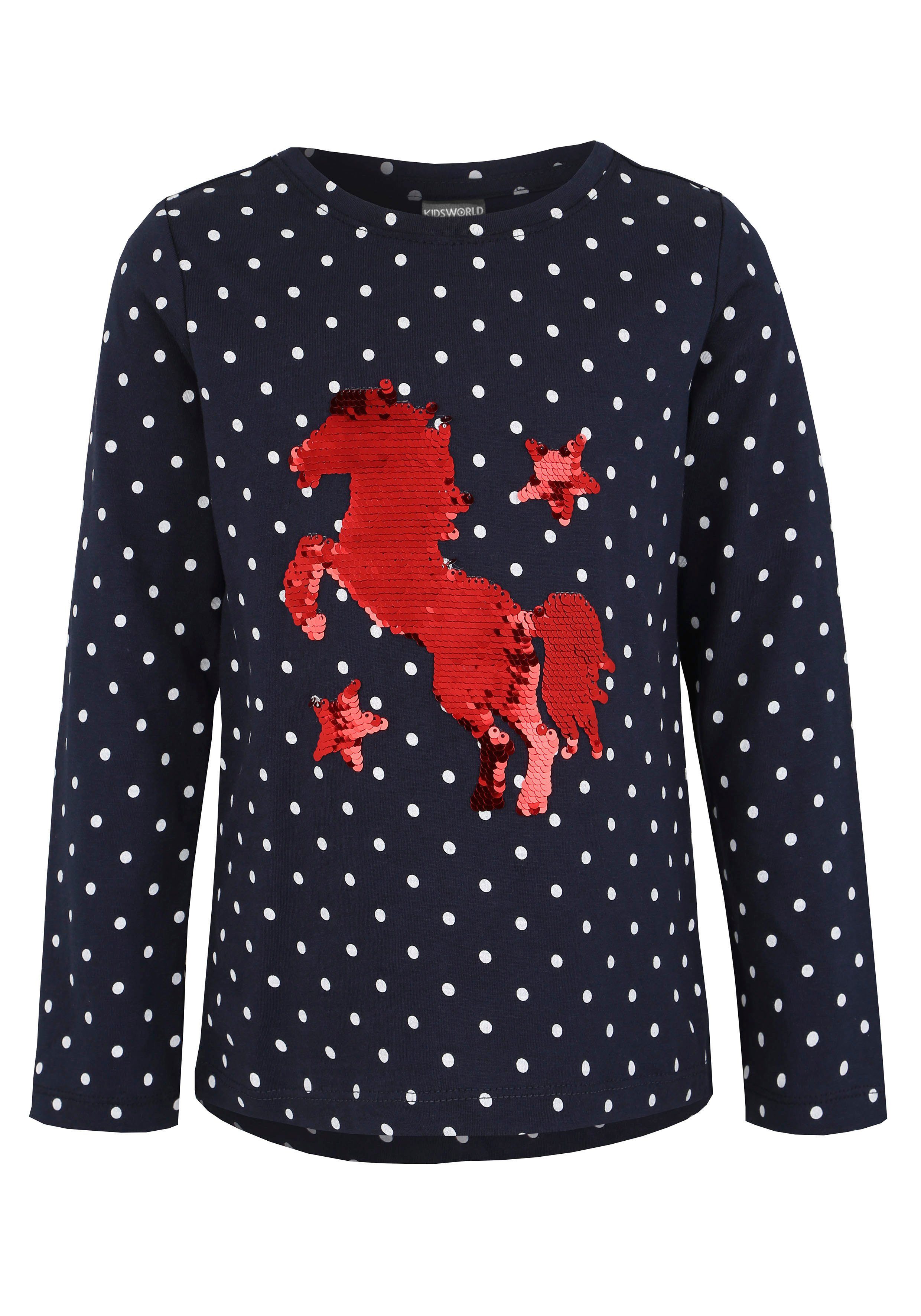 KIDSWORLD Langarmshirt für kleine Mädchen Langarm, Basic-Passform, bedruckt, Rundhalsausschnitt – Bild 5 von 5