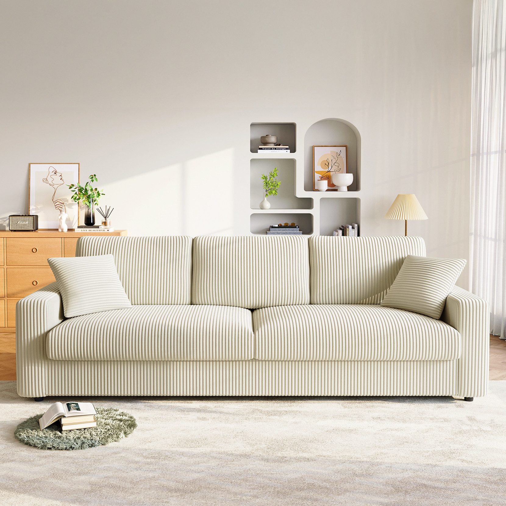 ToteBox Big-Sofa Luxus-Cord 3-Sitzer Sofa (256cm) günstig online kaufen