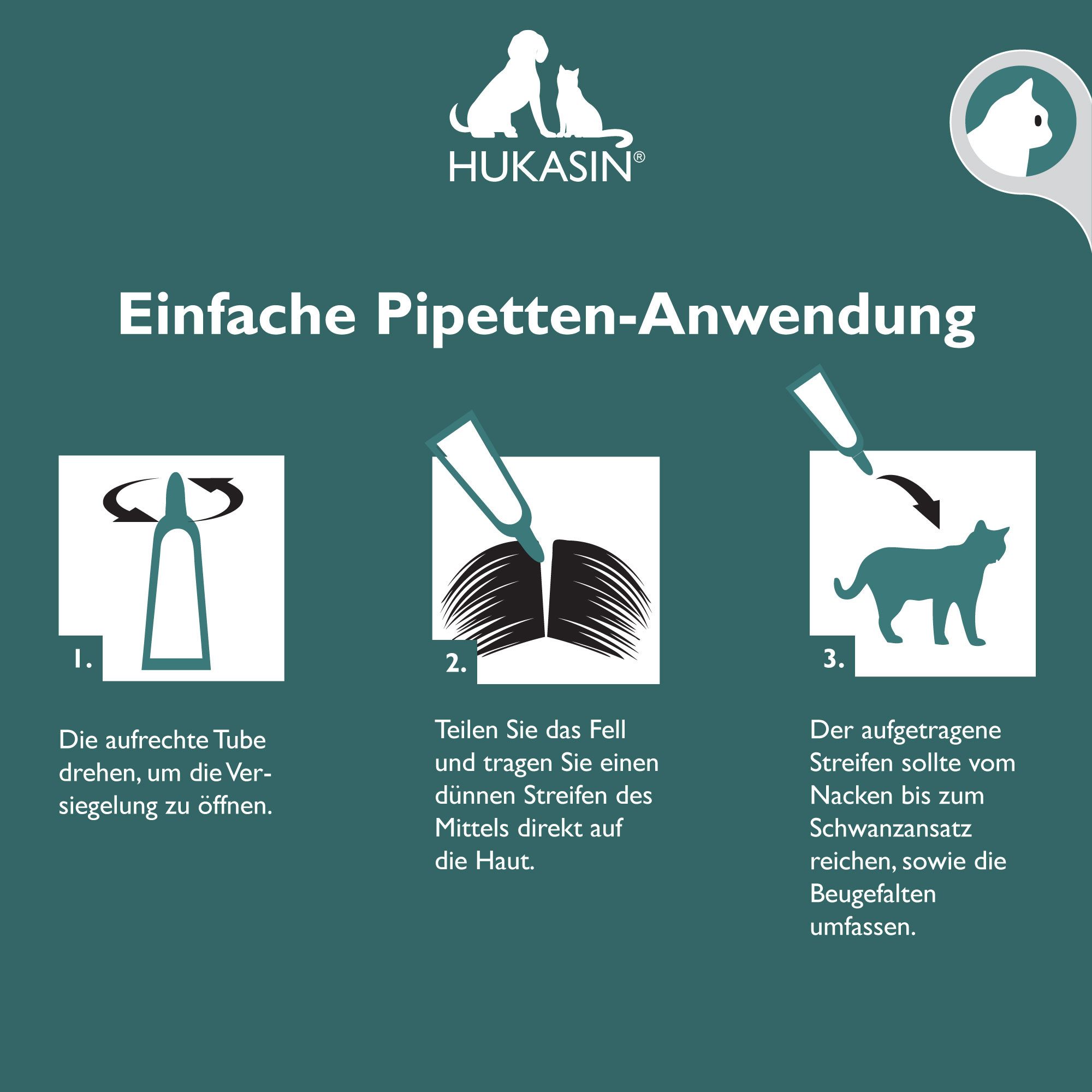 Hukasin Zeckenschutzmittel Hukasin® Spot On Katze günstig online kaufen