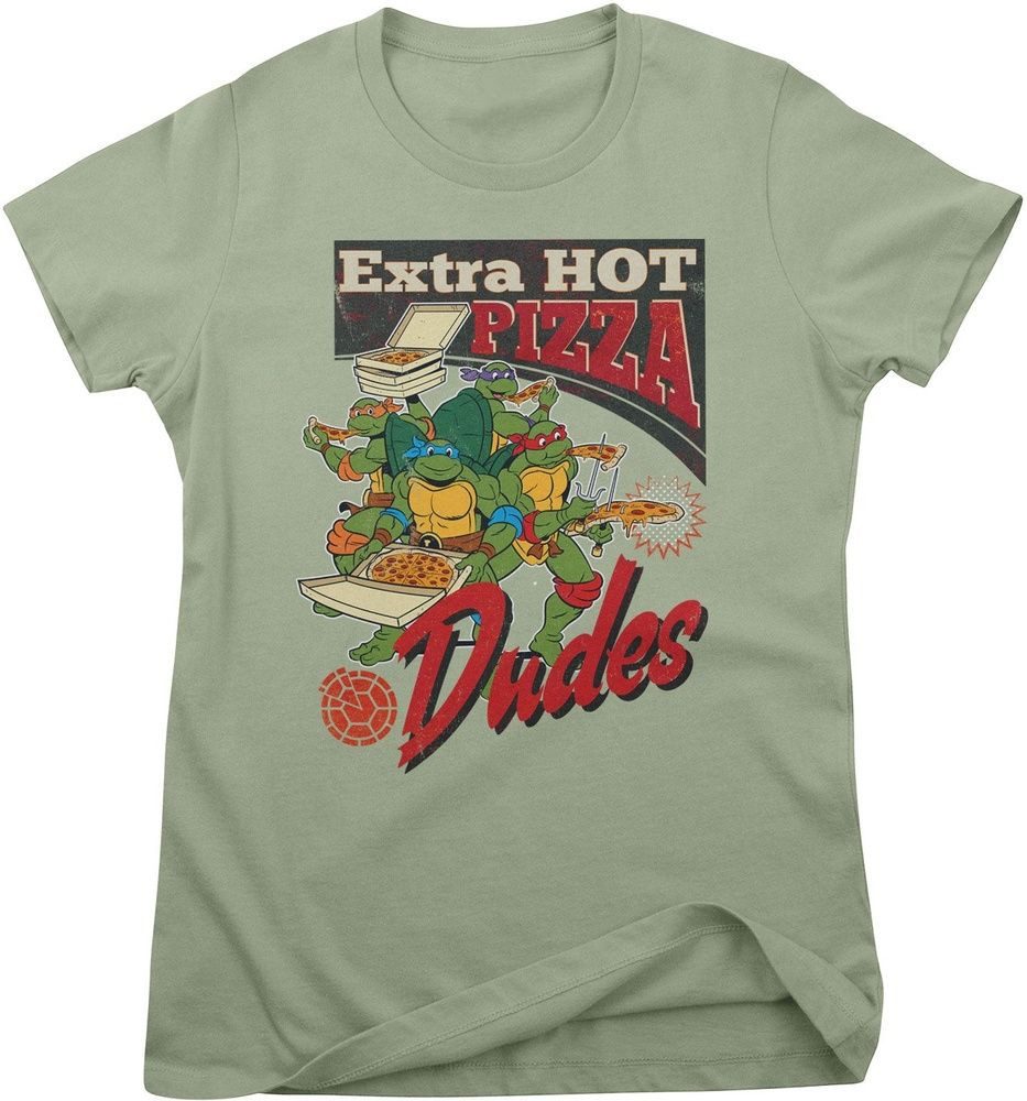 Teenage Mutant Ninja Turtles T-Shirt Extra Hot Pizza Dudes Girly Tee