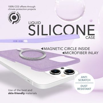 Nalia Smartphone-Hülle Apple iPhone 14, Liquid Silikon Hülle / MagSafe Funktion / 2x Schutzglas / Anti-Schmutz