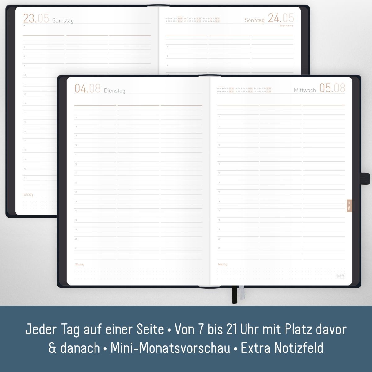 Häfft Terminkalender Tagesplaner Organizer Day by Day Maxi 2026 / A4+