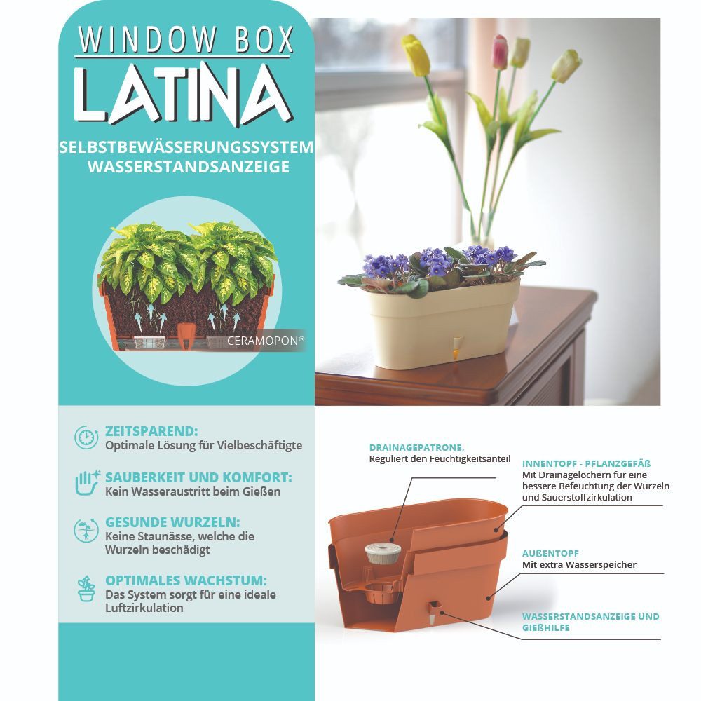 Happy plants Blumenkasten Latina Window Box günstig online kaufen