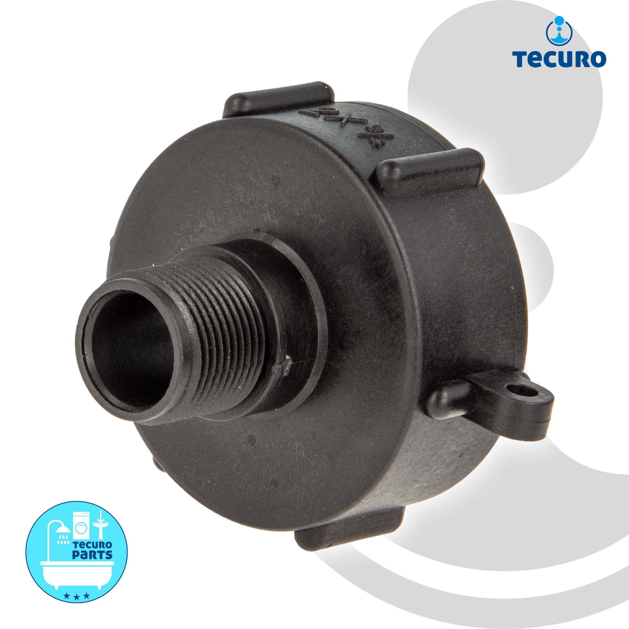 Thumbnail - tecuro Bewässerungssystem IBC Adapter Anschlusskappe mit Grobgewinde S60 x 6 und Außengewinde
