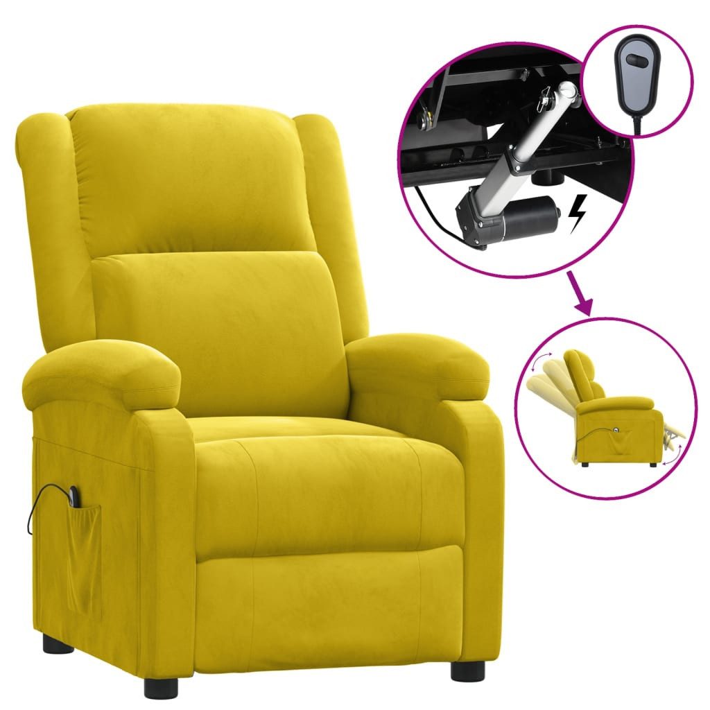vidaXL Sessel Relaxsessel Elektrisch Gelb Samt günstig online kaufen