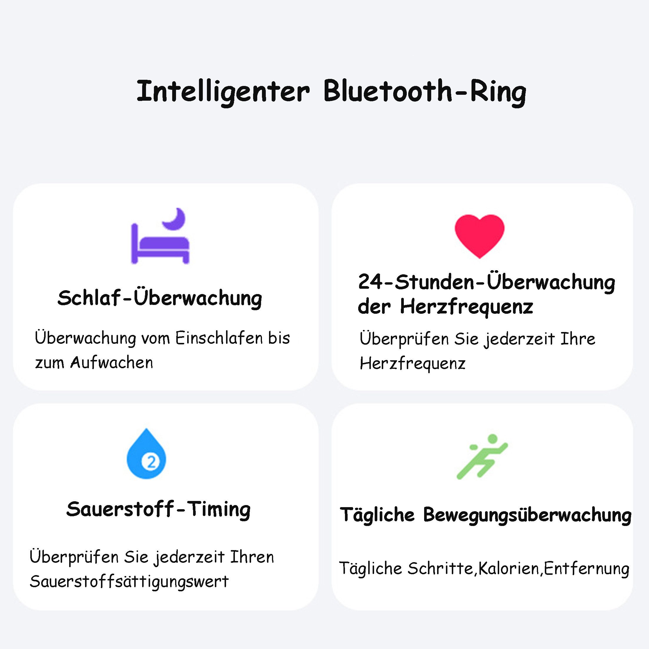 KINSI Fitness-Tracker Smart Ring mit Gesundheitsmonitor,Aktivitätstracking Ring, Misst Stress, Blutdruck, Schlaf & Schritte