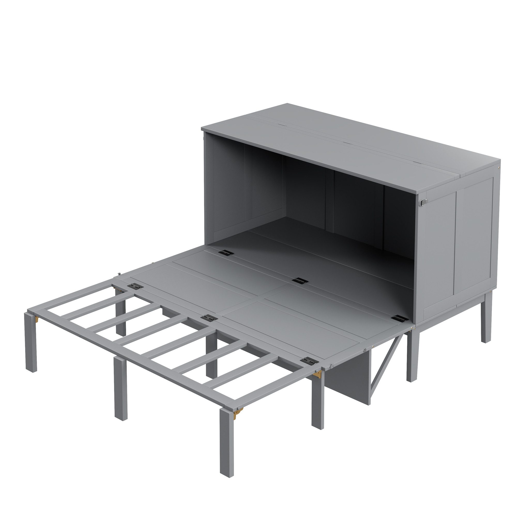 Schrankbett Doppelbett 140x200 cm, Jugendbett Wandbett mit Lattenrost