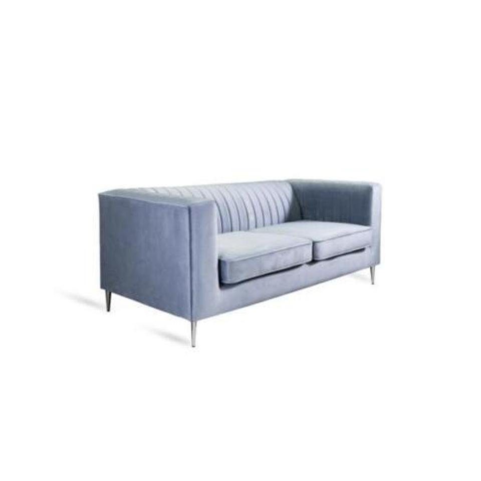 Luxus 2 Grau Sofa JVmoebel Möbel 2-Sitzer, Holz Elegantes Sitzer Design Modern