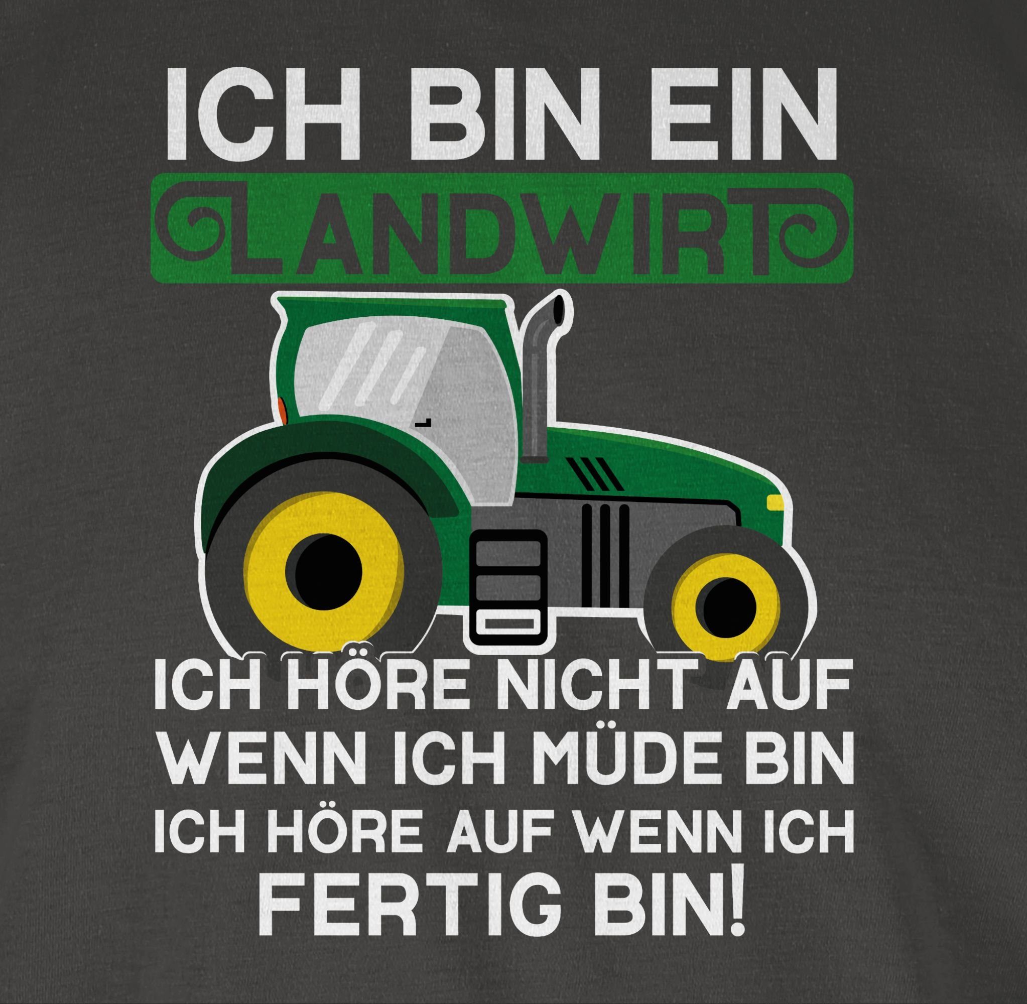 Shirtracer T-Shirt Ich 01 Geschenk Landwirt ein - Landwirt Bauer bin weiß/grün Traktor Dunkelgrau