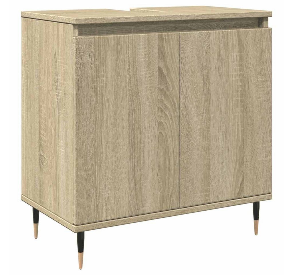 vidaXL Badezimmer-Set Badschrank Sonoma-Eiche 58x33x60 cm Holzwerkstoff, (1-St)