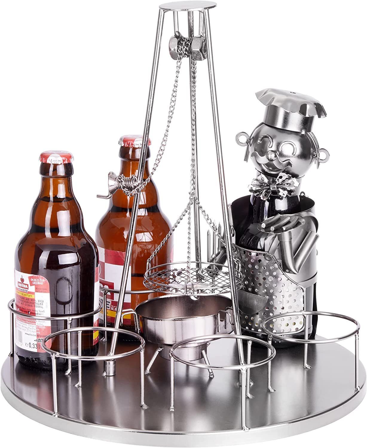 BRUBAKER Weinflaschenhalter Grillmeister am Schwenkgrill, (Bierflaschenhalt günstig online kaufen